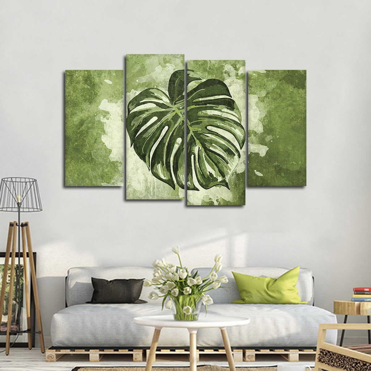 Monstera Leaf Multi Panel Canvas Wall Art