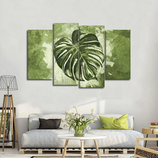Monstera Leaf Multi Panel Canvas Wall Art