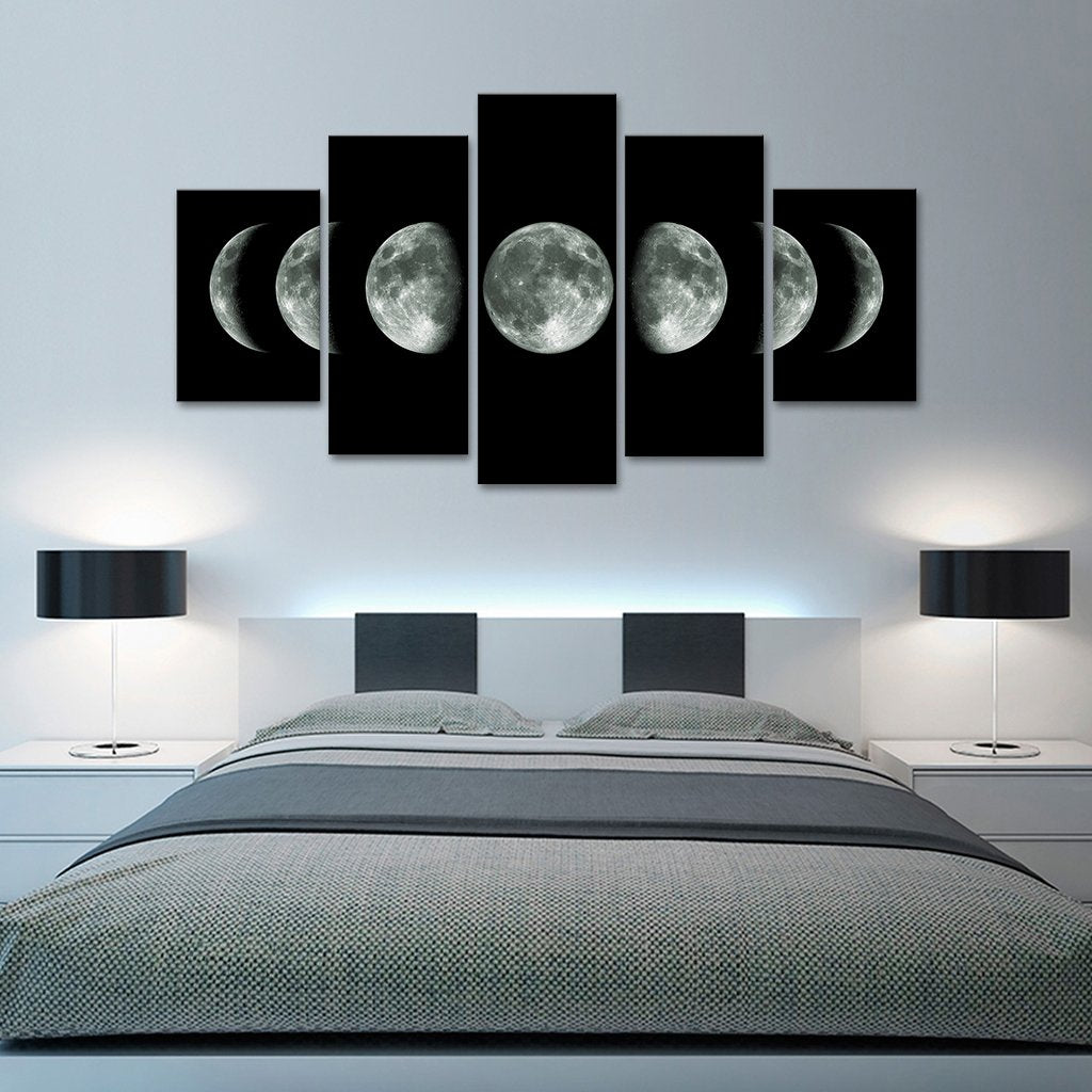 Moon Cycle Multi Panel Canvas Wall Art