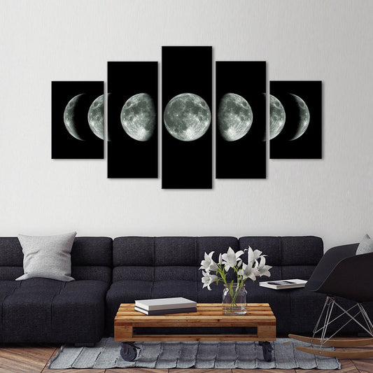 Moon Cycle Multi Panel Canvas Wall Art