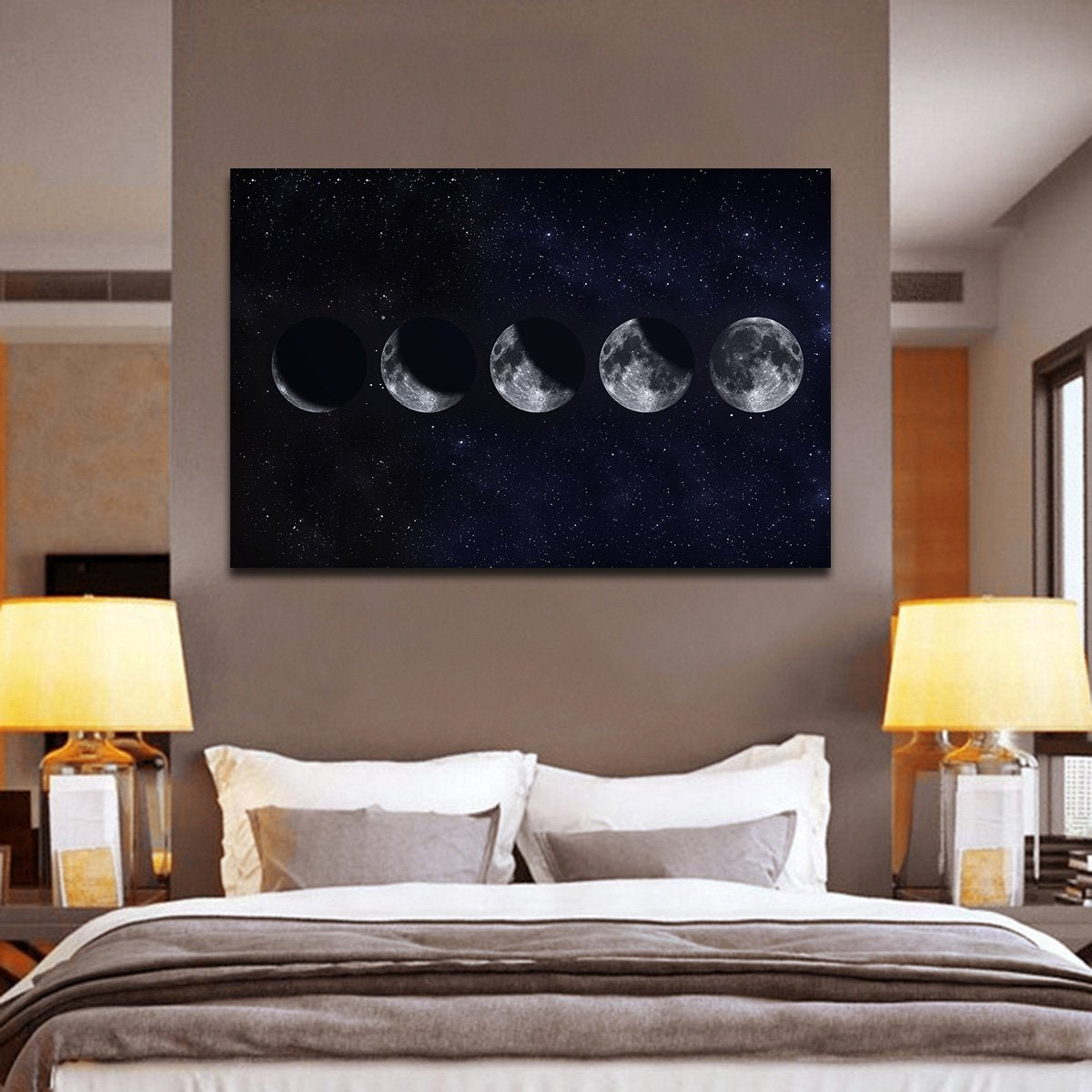 Moon Phases Multi Panel Canvas Wall Art
