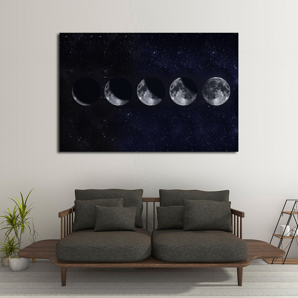 Moon Phases Multi Panel Canvas Wall Art