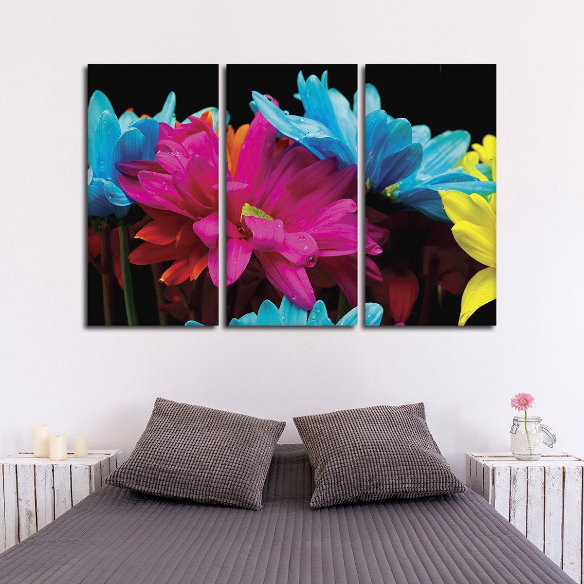 Morning Flowers Multi Panel Canvas Wall Art