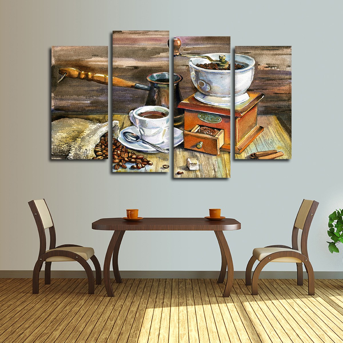 Morning Coffee Multi Panel Canvas Wall Art