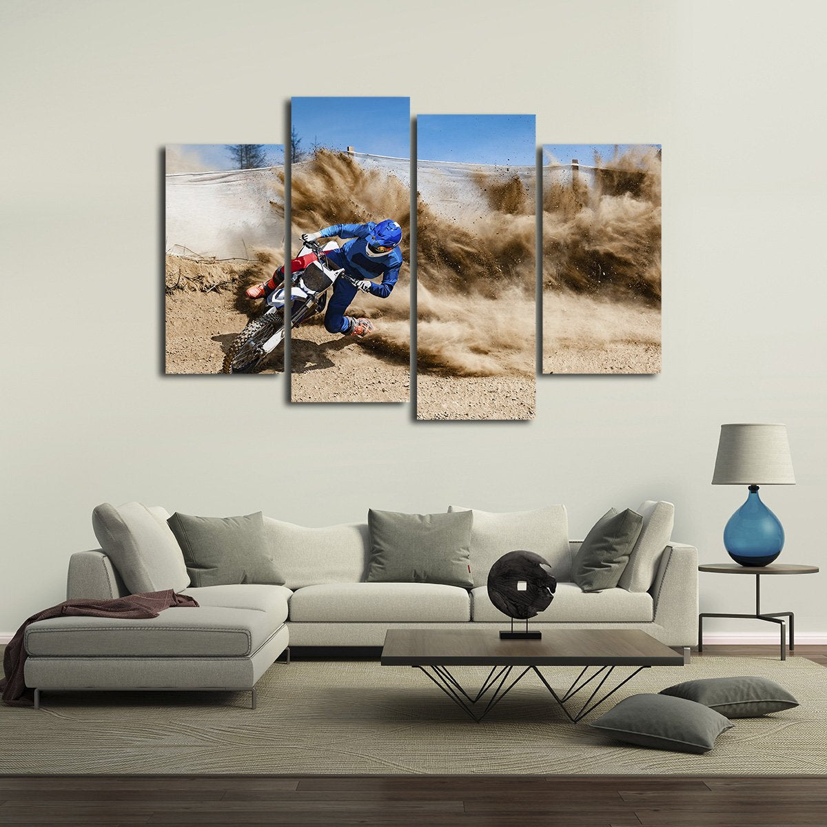 Motocross Debris Multi Panel Canvas Wall Art