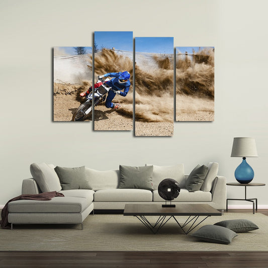 Motocross Debris Multi Panel Canvas Wall Art
