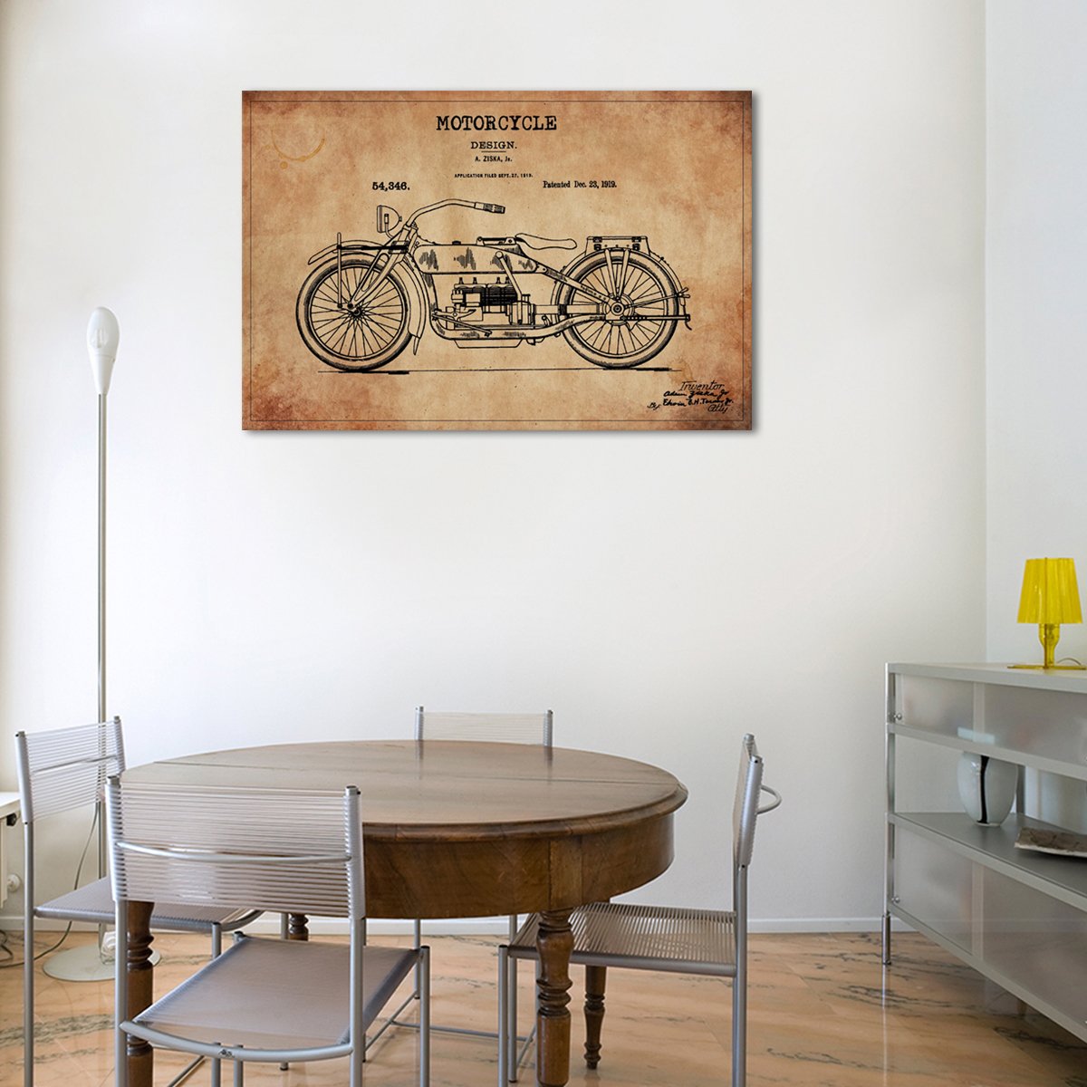 Motorcycle Patent Canvas Wall Art