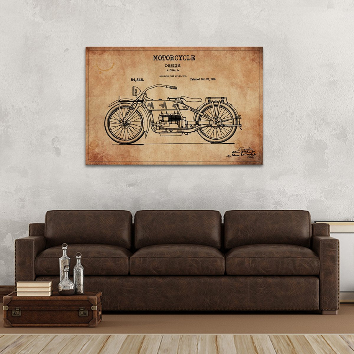 Motorcycle Patent Canvas Wall Art