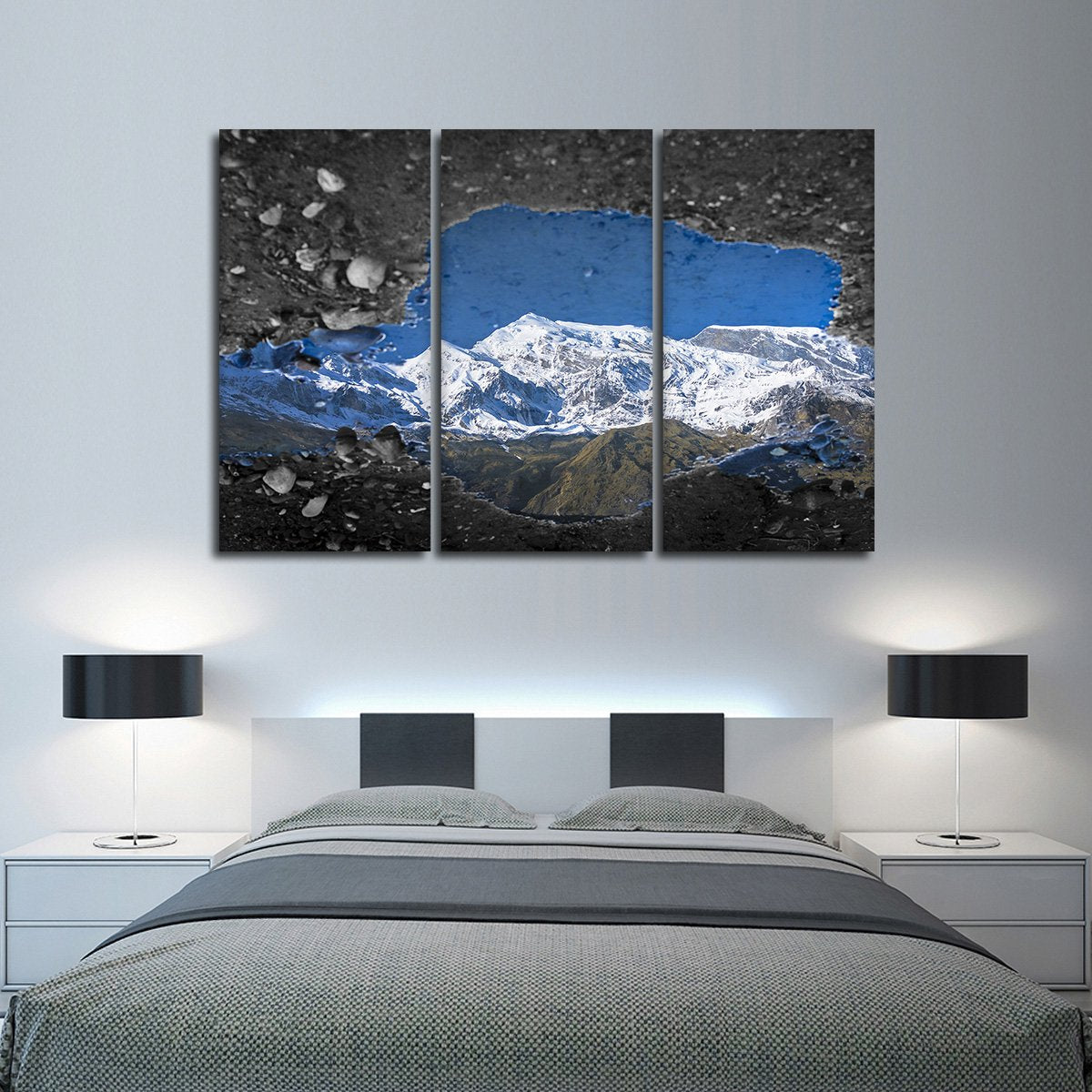 Mountain Reflection Pop Multi Panel Canvas Wall Art