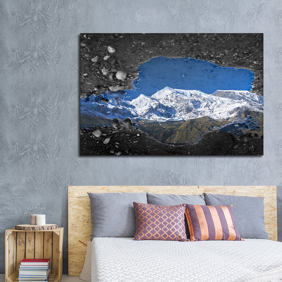 Mountain Reflection Pop Multi Panel Canvas Wall Art
