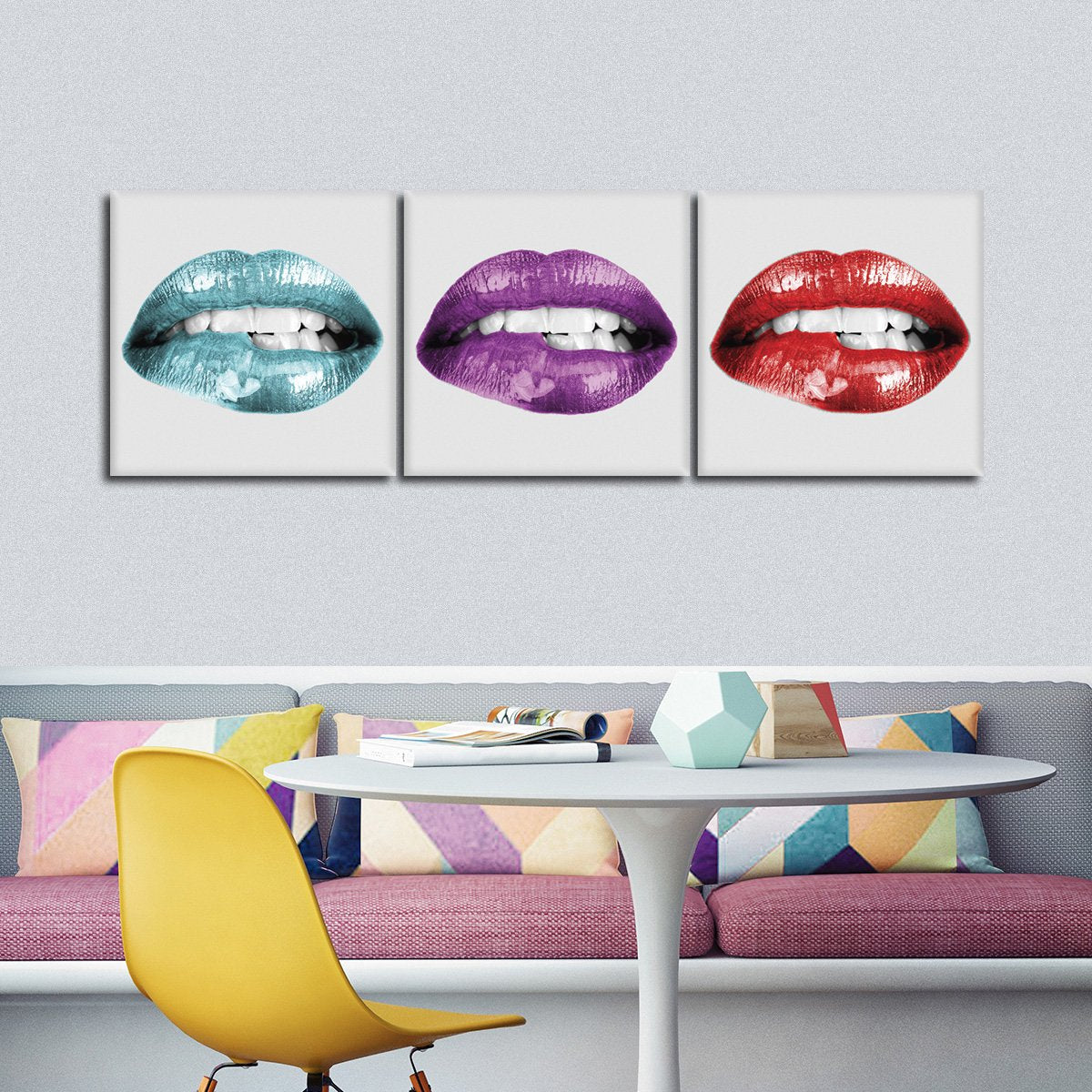 Lip Pop Combo Canvas Set Wall Art