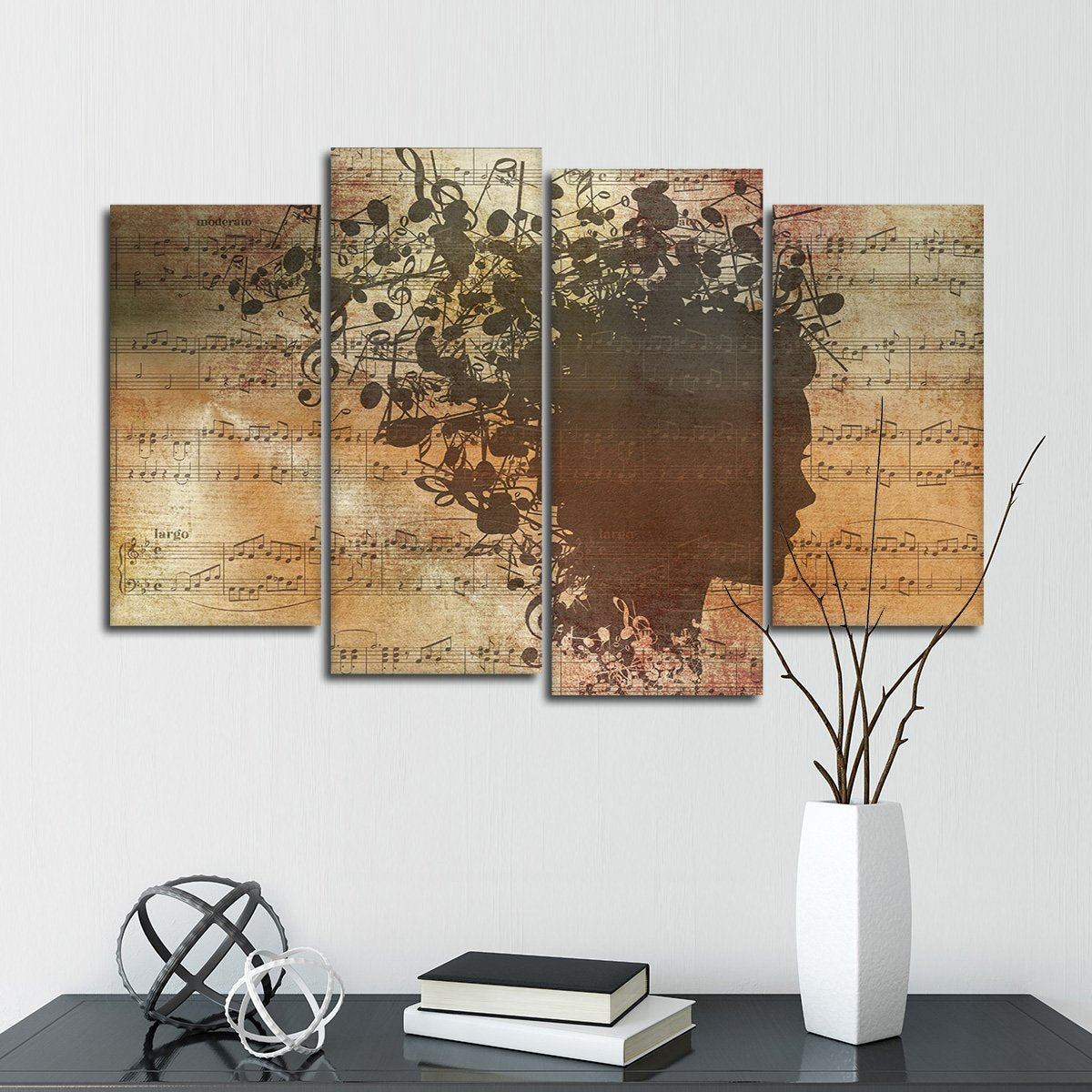 Music In My Head Multi Panel Canvas Wall Art