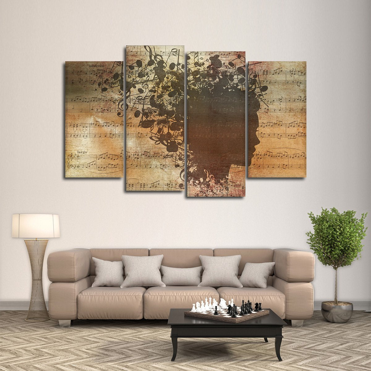 Music In My Head Multi Panel Canvas Wall Art