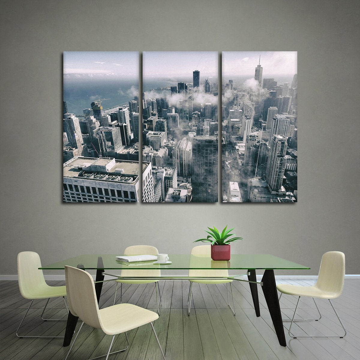 NYC Above The Clouds Multi Panel Canvas Wall Art