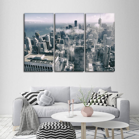 NYC Above The Clouds Multi Panel Canvas Wall Art