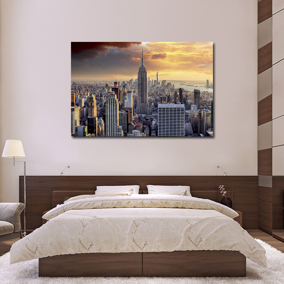 NYC at Sunset Multi Panel Canvas Wall Art