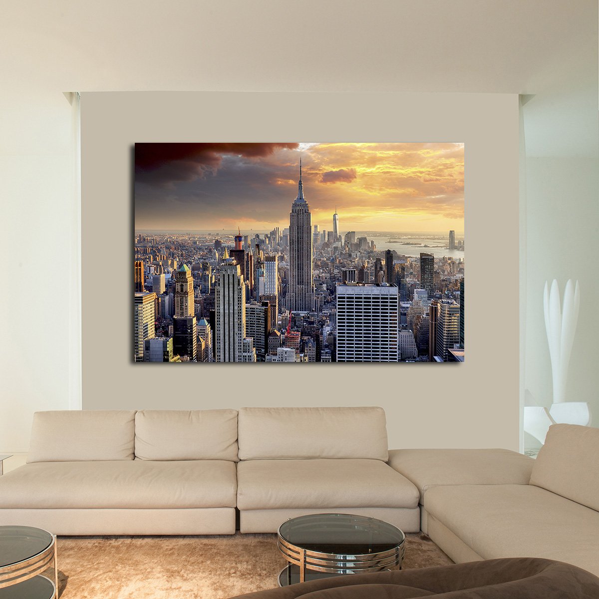 NYC at Sunset Multi Panel Canvas Wall Art
