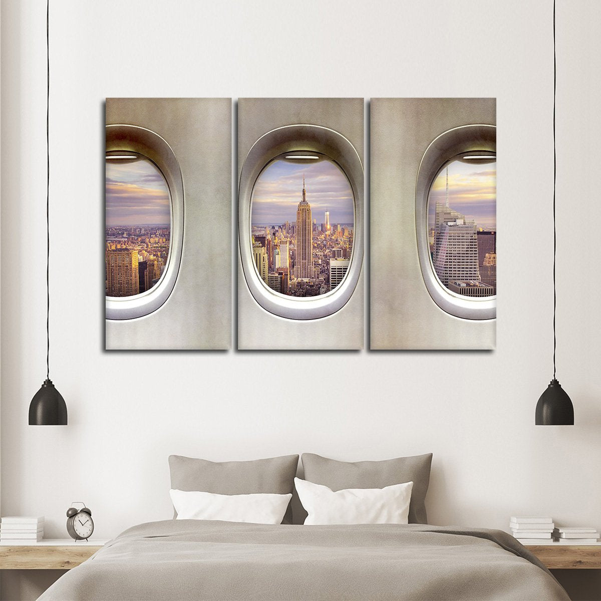 NYC From Window Seat Multi Panel Canvas Wall Art