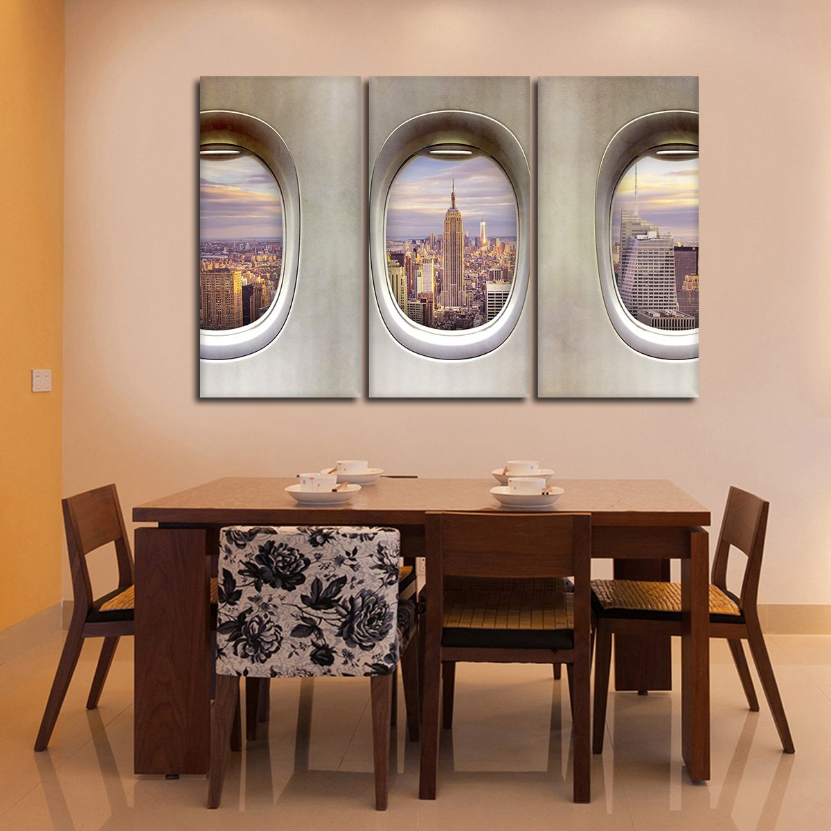 NYC From Window Seat Multi Panel Canvas Wall Art