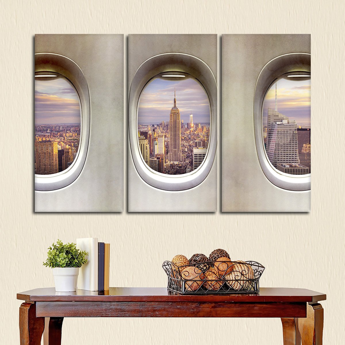 NYC From Window Seat Multi Panel Canvas Wall Art