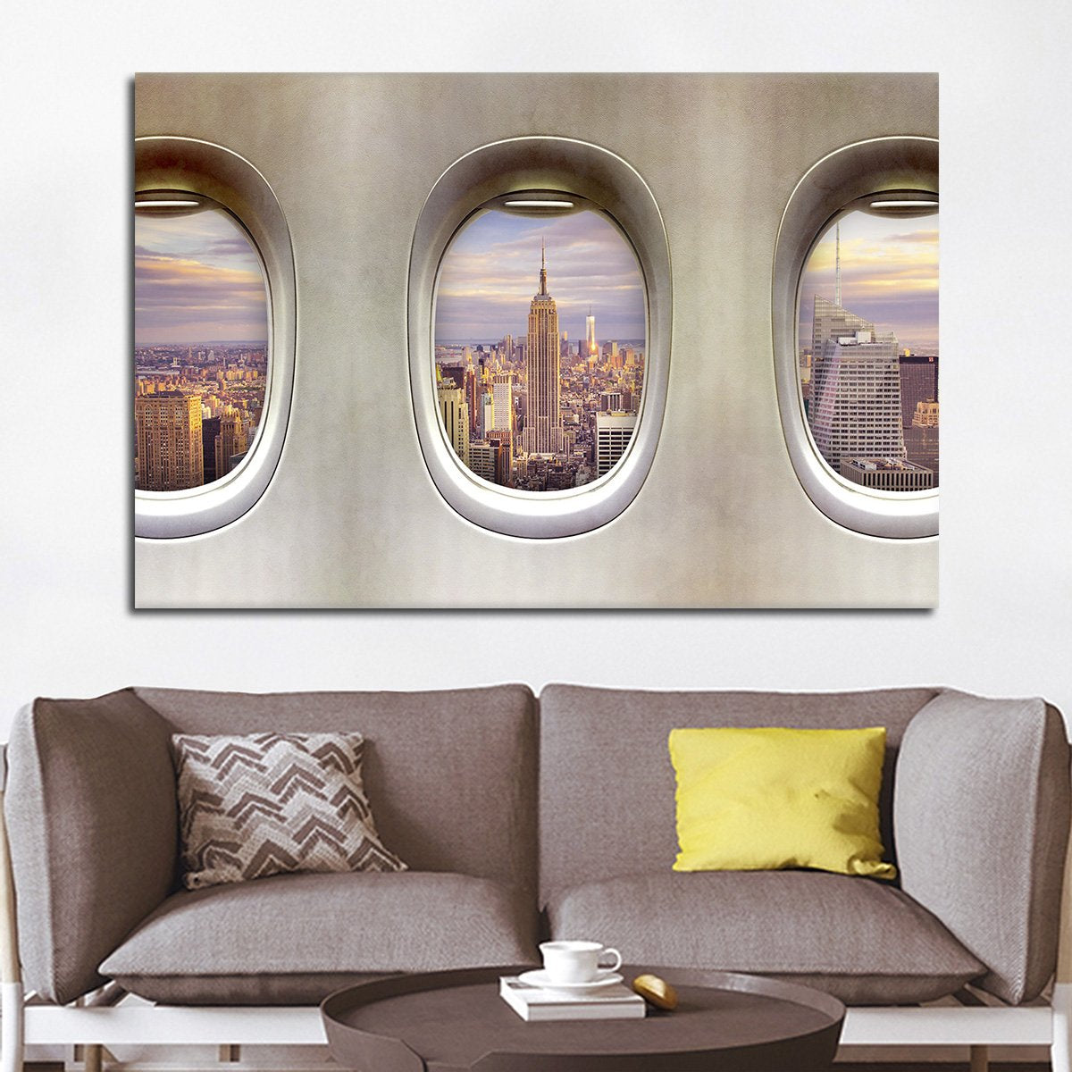 NYC From Window Seat Multi Panel Canvas Wall Art