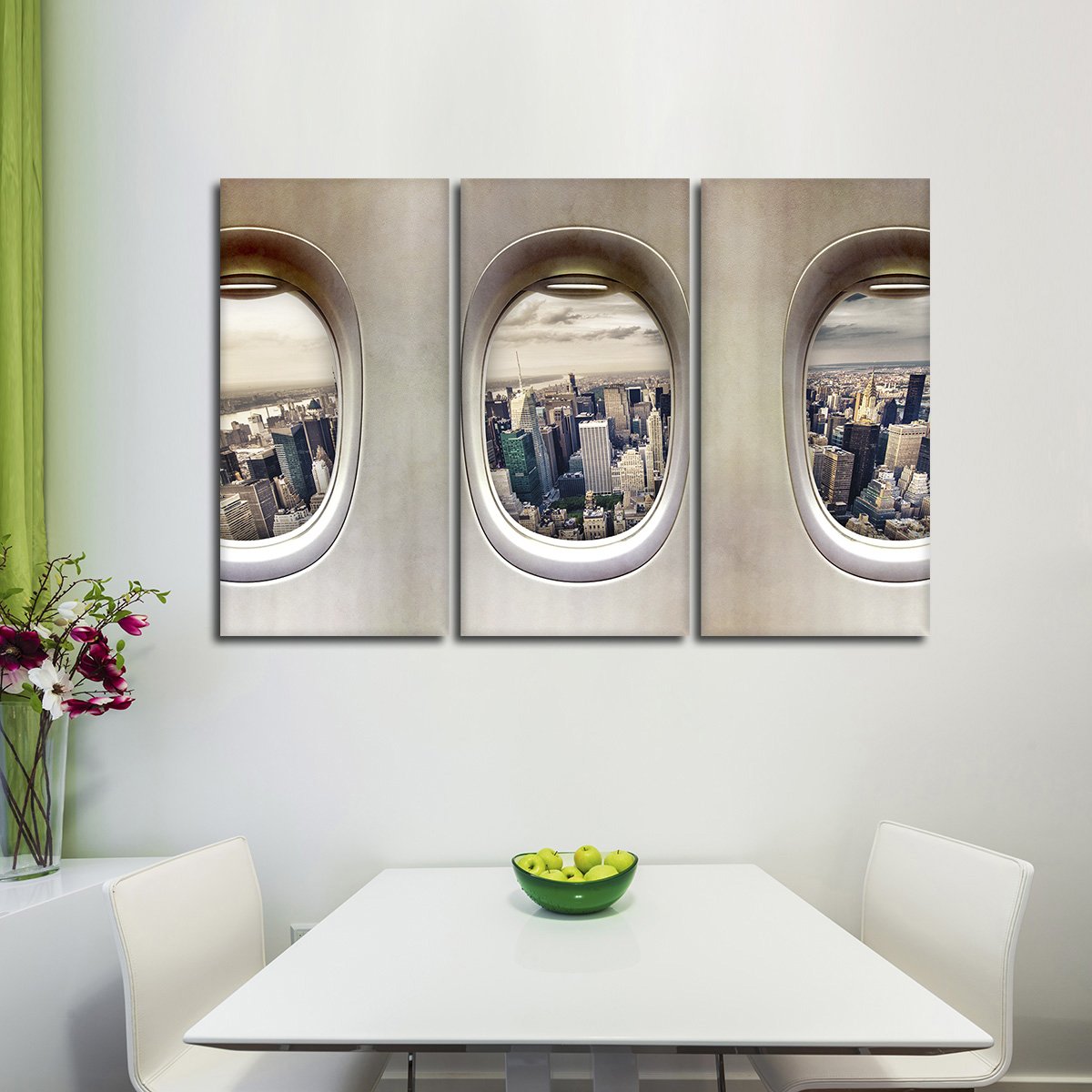 NYC Plane View Multi Panel Canvas Wall Art