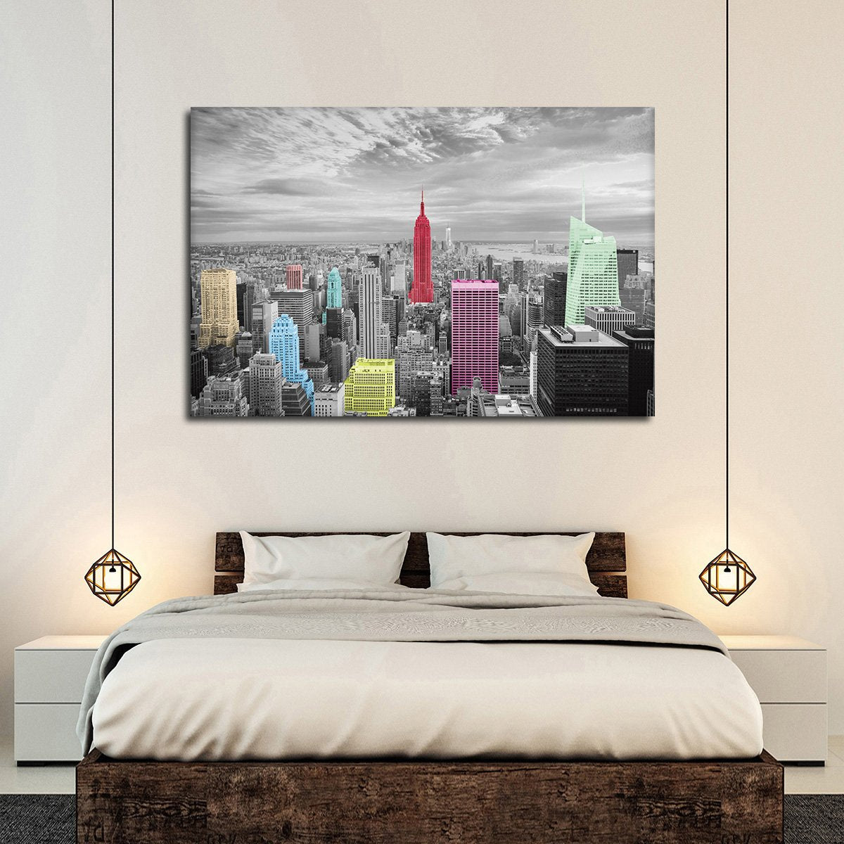 NYC Skyline Pop Multi Panel Canvas Wall Art