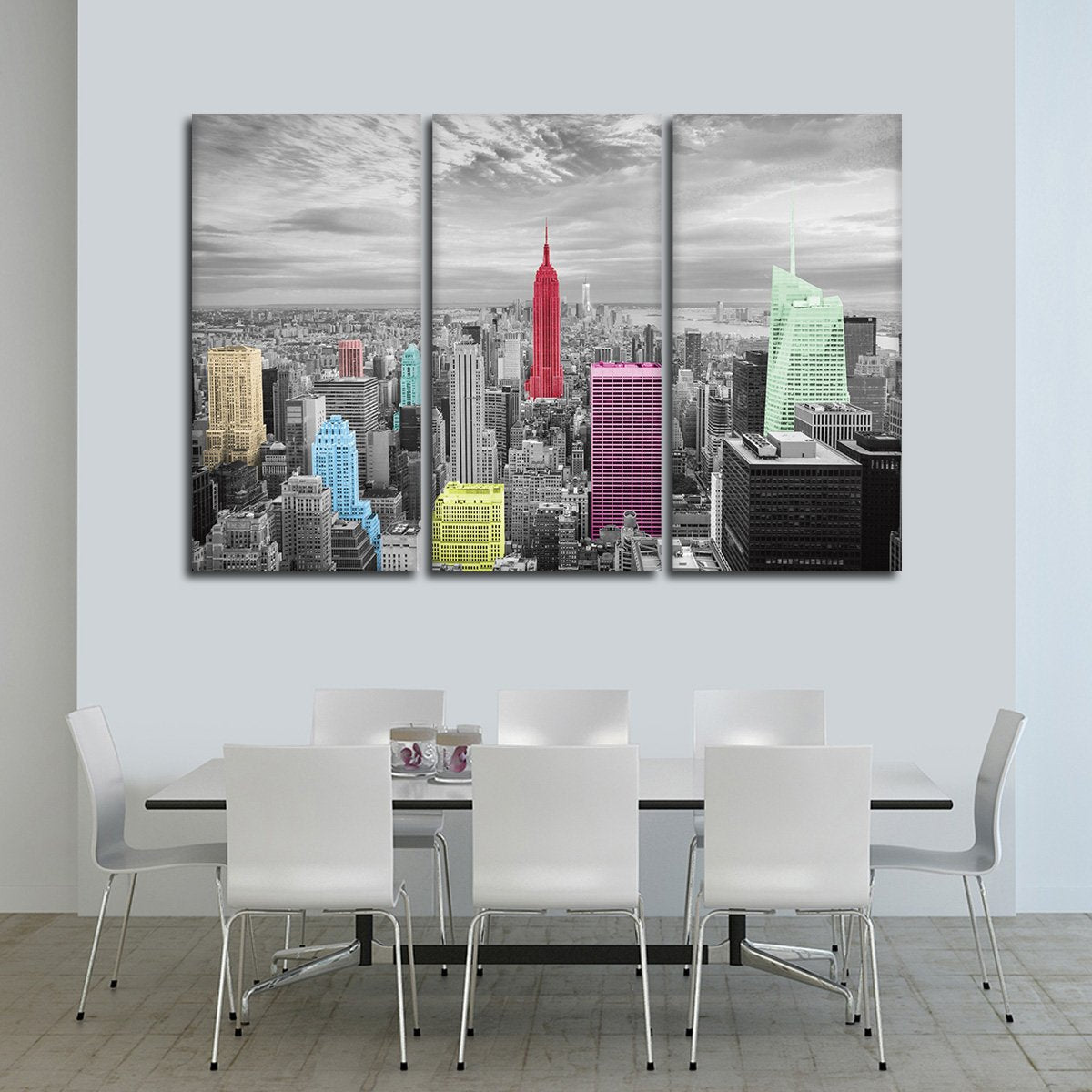 NYC Skyline Pop Multi Panel Canvas Wall Art
