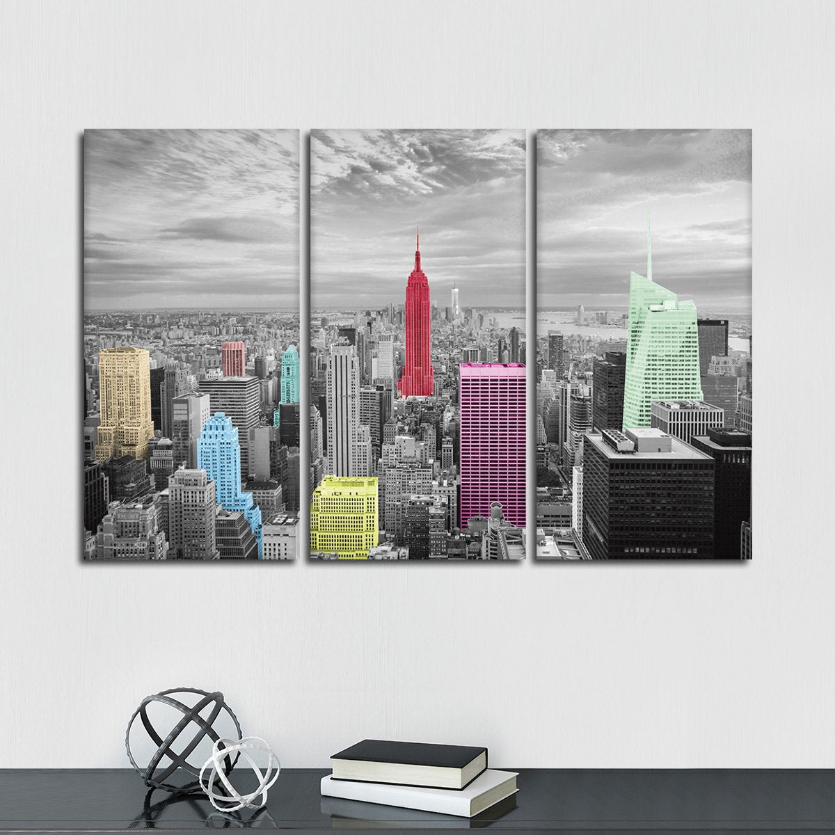 NYC Skyline Pop Multi Panel Canvas Wall Art