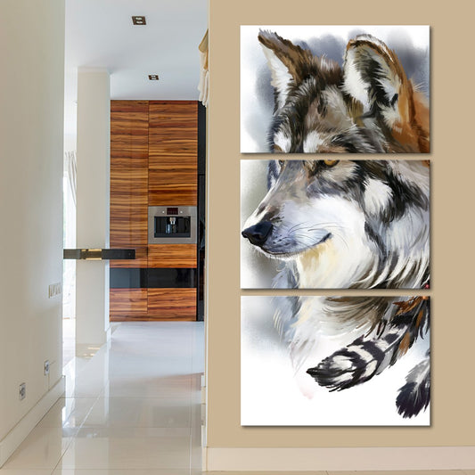 Native Wolf Multi Panel Canvas Wall Art