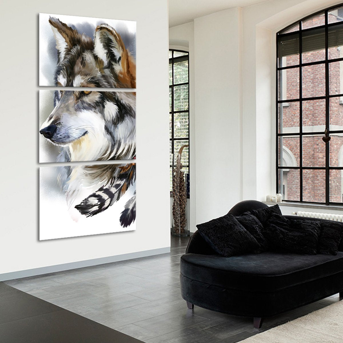 Native Wolf Multi Panel Canvas Wall Art