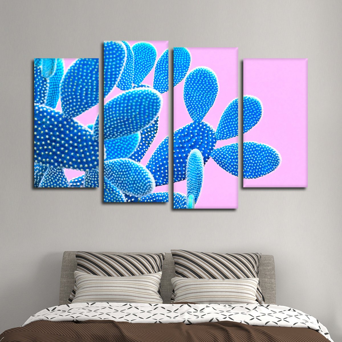 Neon Cactus Multi Panel Canvas Wall Art
