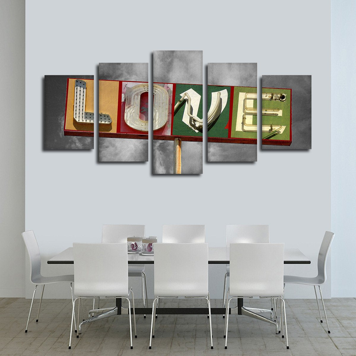 Neon Love Pop Multi Panel Canvas Wall Art