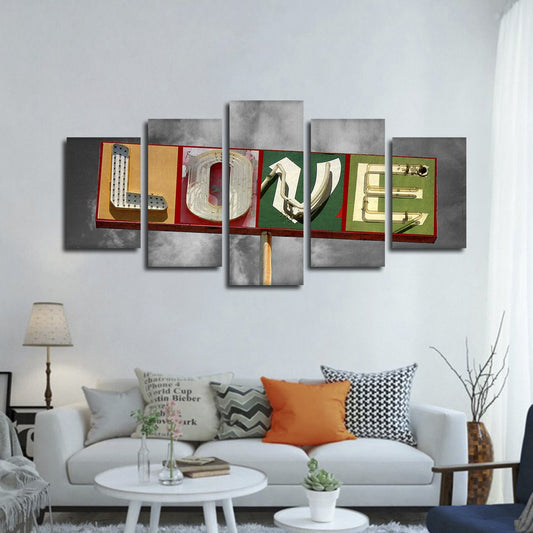 Neon Love Pop Multi Panel Canvas Wall Art