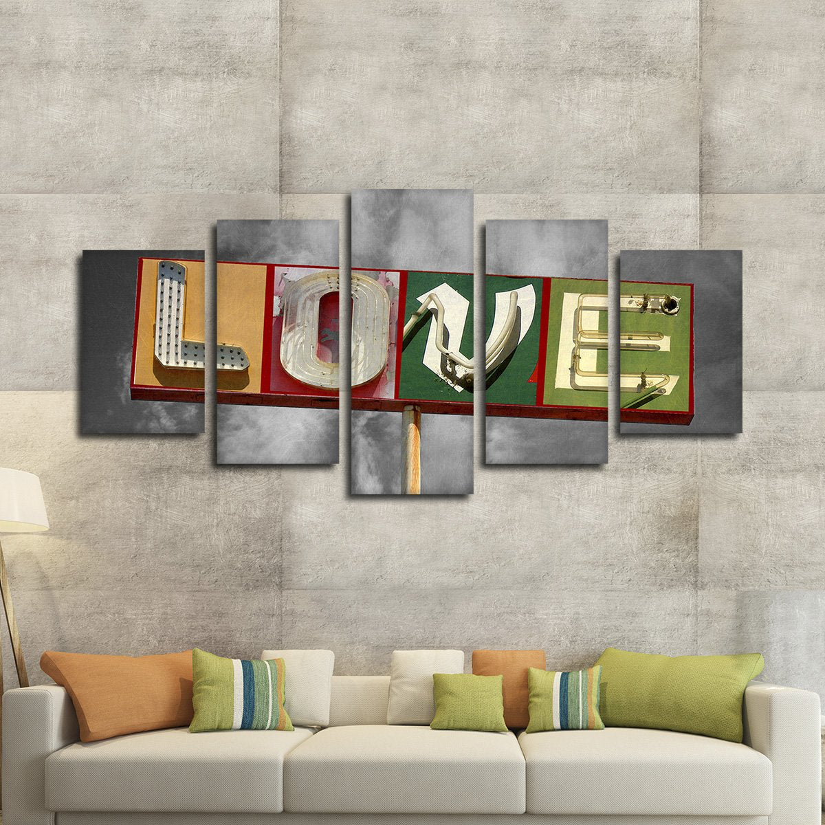 Neon Love Pop Multi Panel Canvas Wall Art