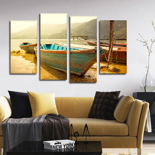 Nepalese Boat Ride Multi Panel Canvas Wall Art