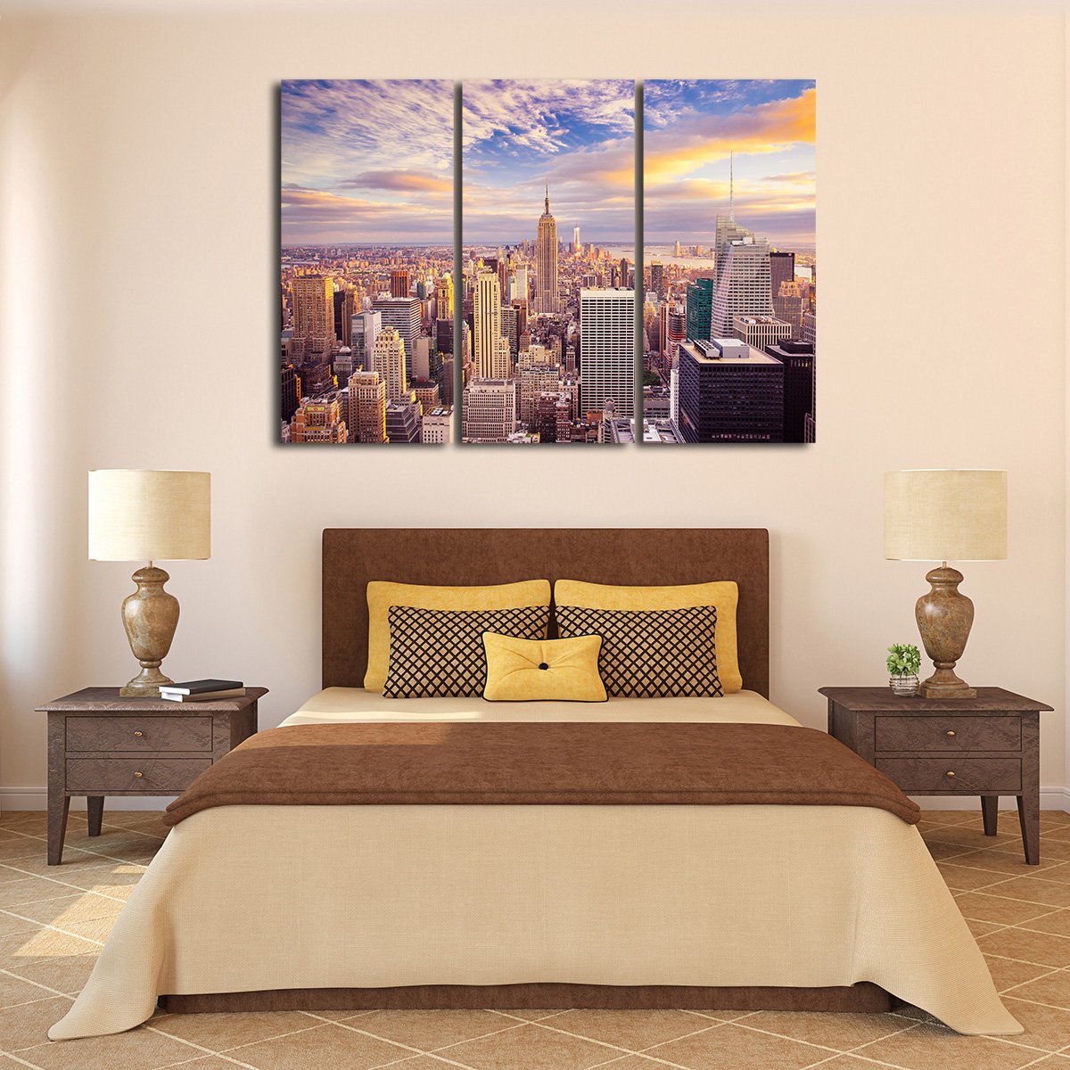 New York Aerial View Multi Panel Canvas Wall Art