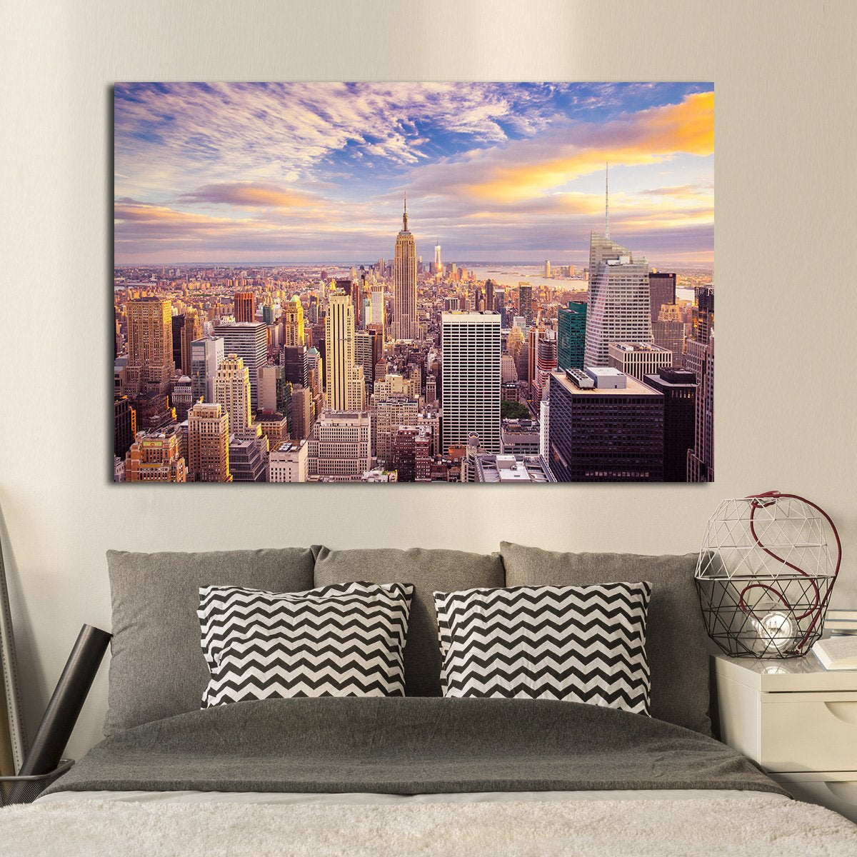 New York Aerial View Multi Panel Canvas Wall Art