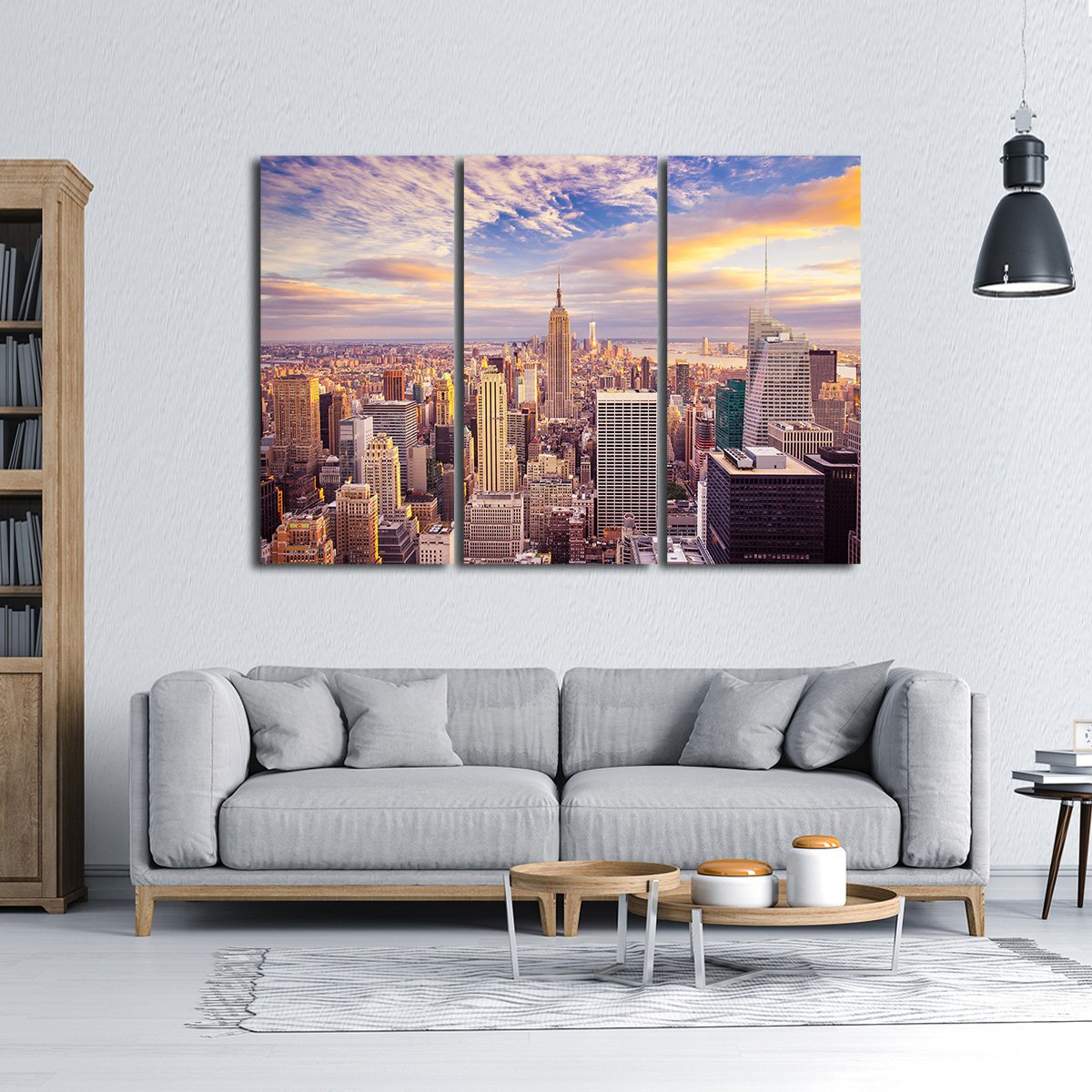 New York Aerial View Multi Panel Canvas Wall Art
