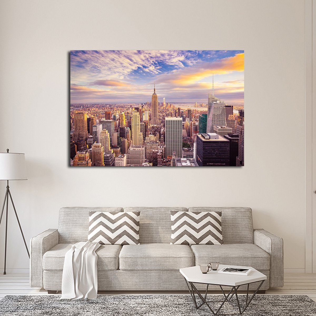 New York Aerial View Multi Panel Canvas Wall Art