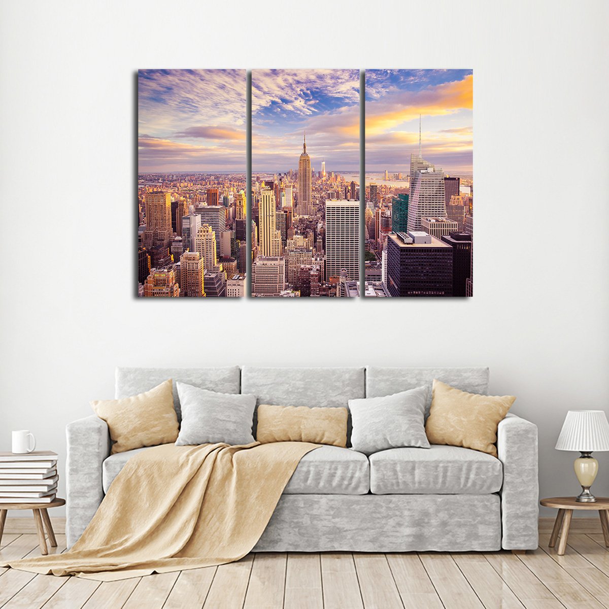 New York Aerial View Multi Panel Canvas Wall Art