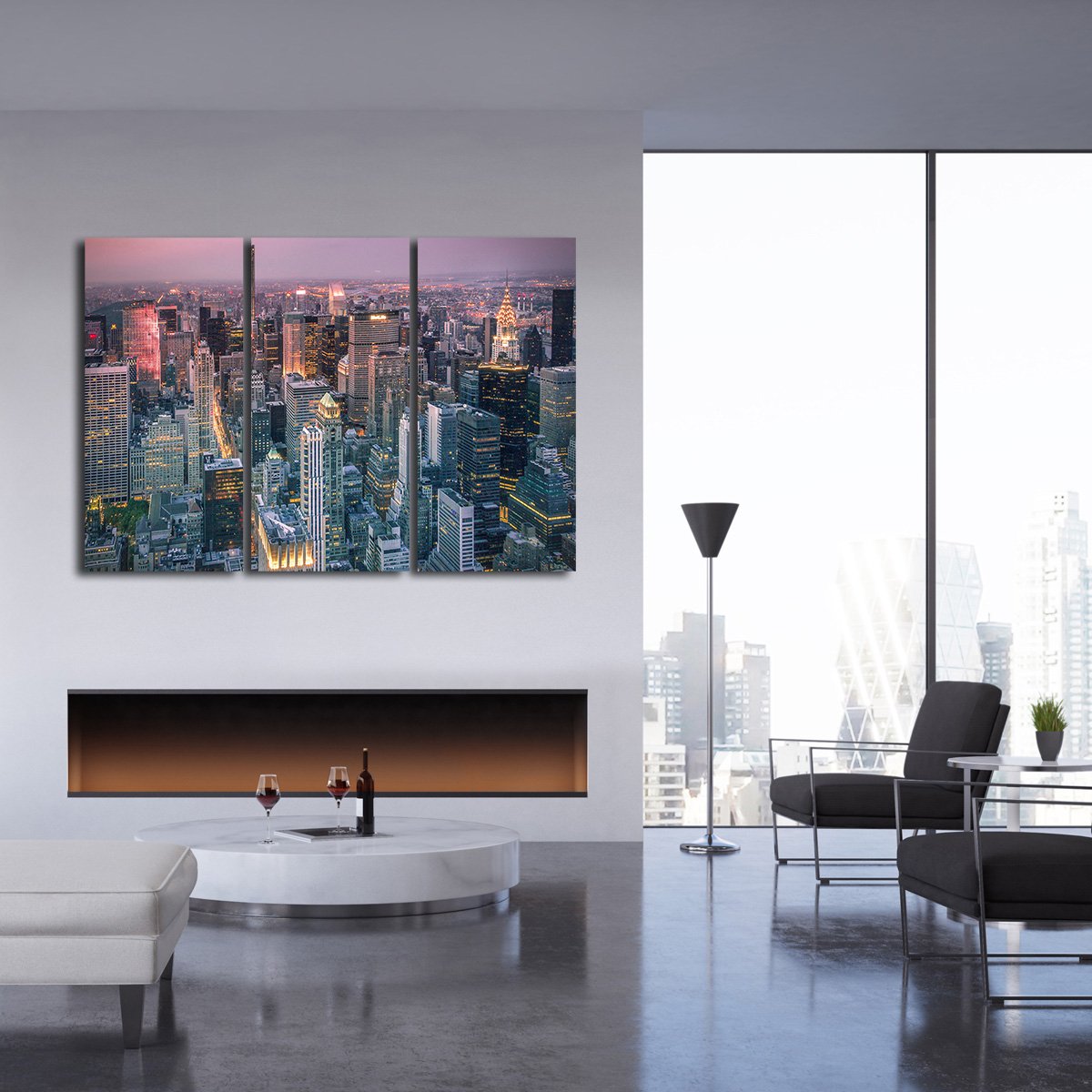 New York Skyline Multi Panel Canvas Wall Art