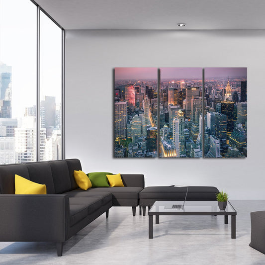 New York Skyline Multi Panel Canvas Wall Art