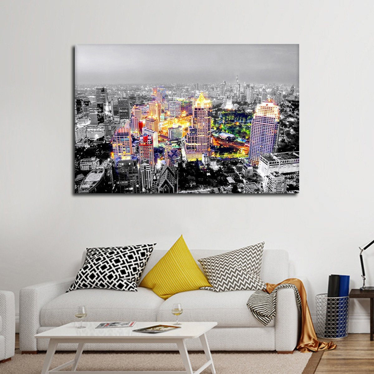 Night In Bangkok Pop Multi Panel Canvas Wall Art