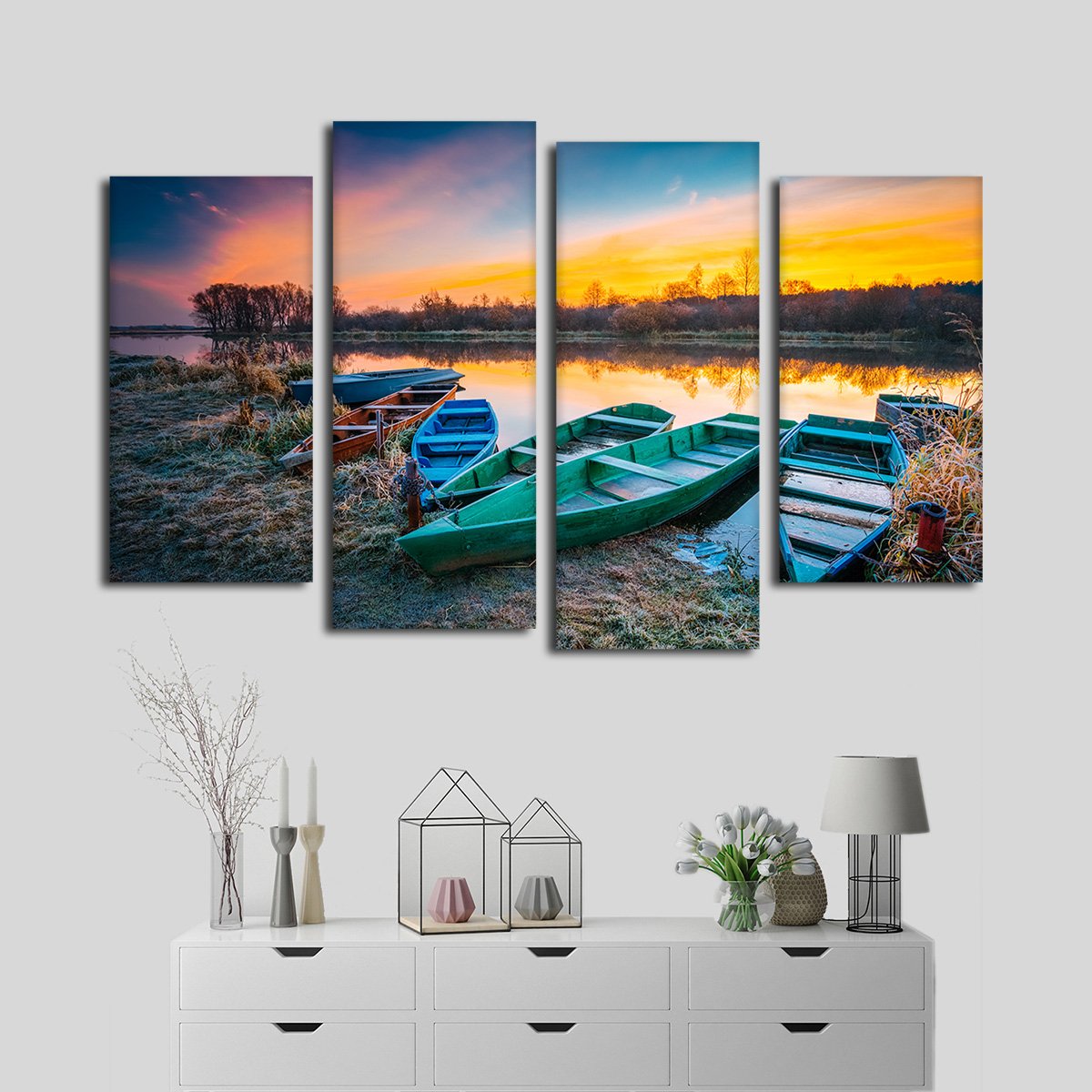 Nostalgic Vacation Multi Panel Canvas Wall Art