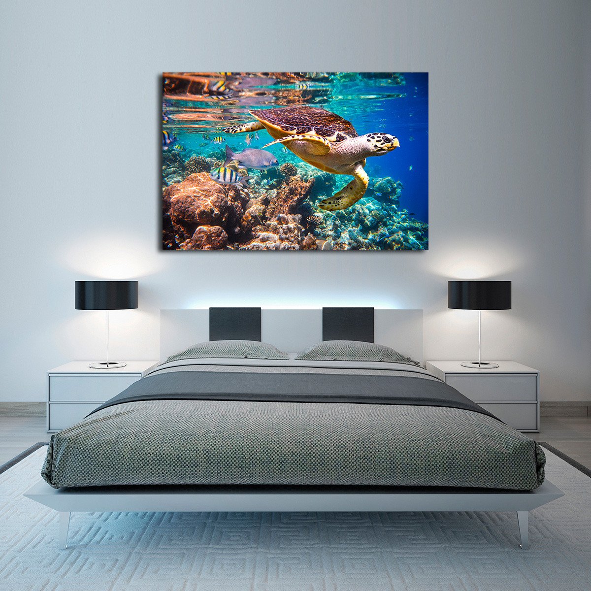 Ocean Turtle Multi Panel Canvas Wall Art