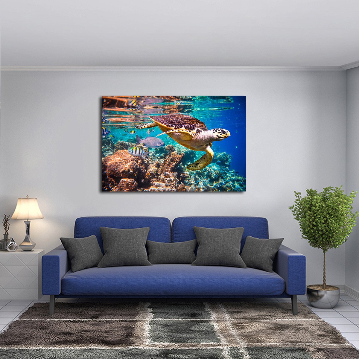 Ocean Turtle Multi Panel Canvas Wall Art