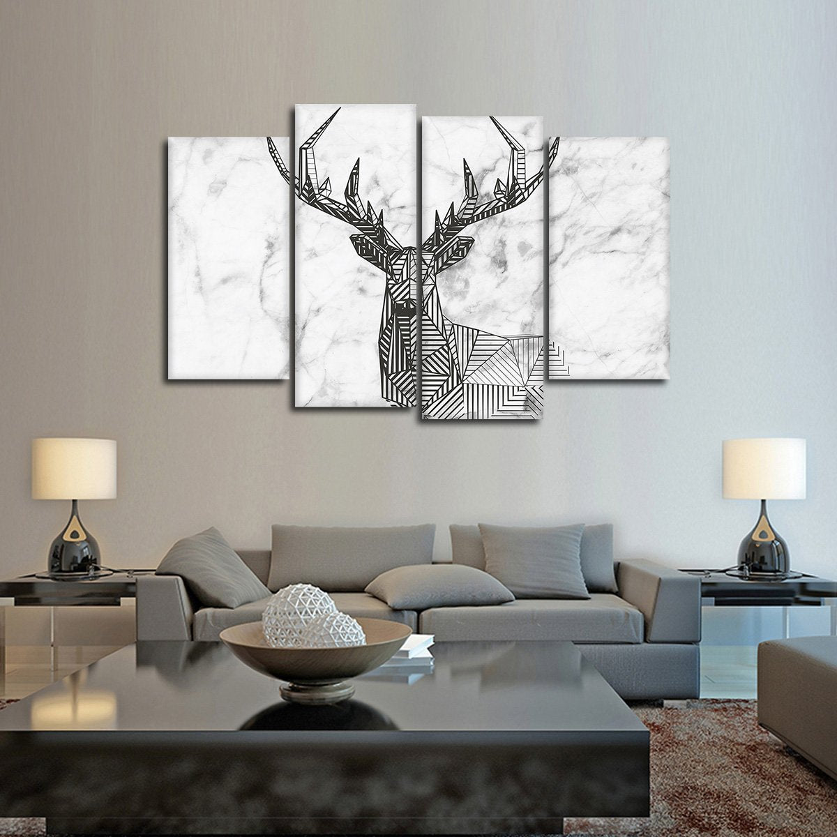 Oh Deer Multi Panel Canvas Wall Art
