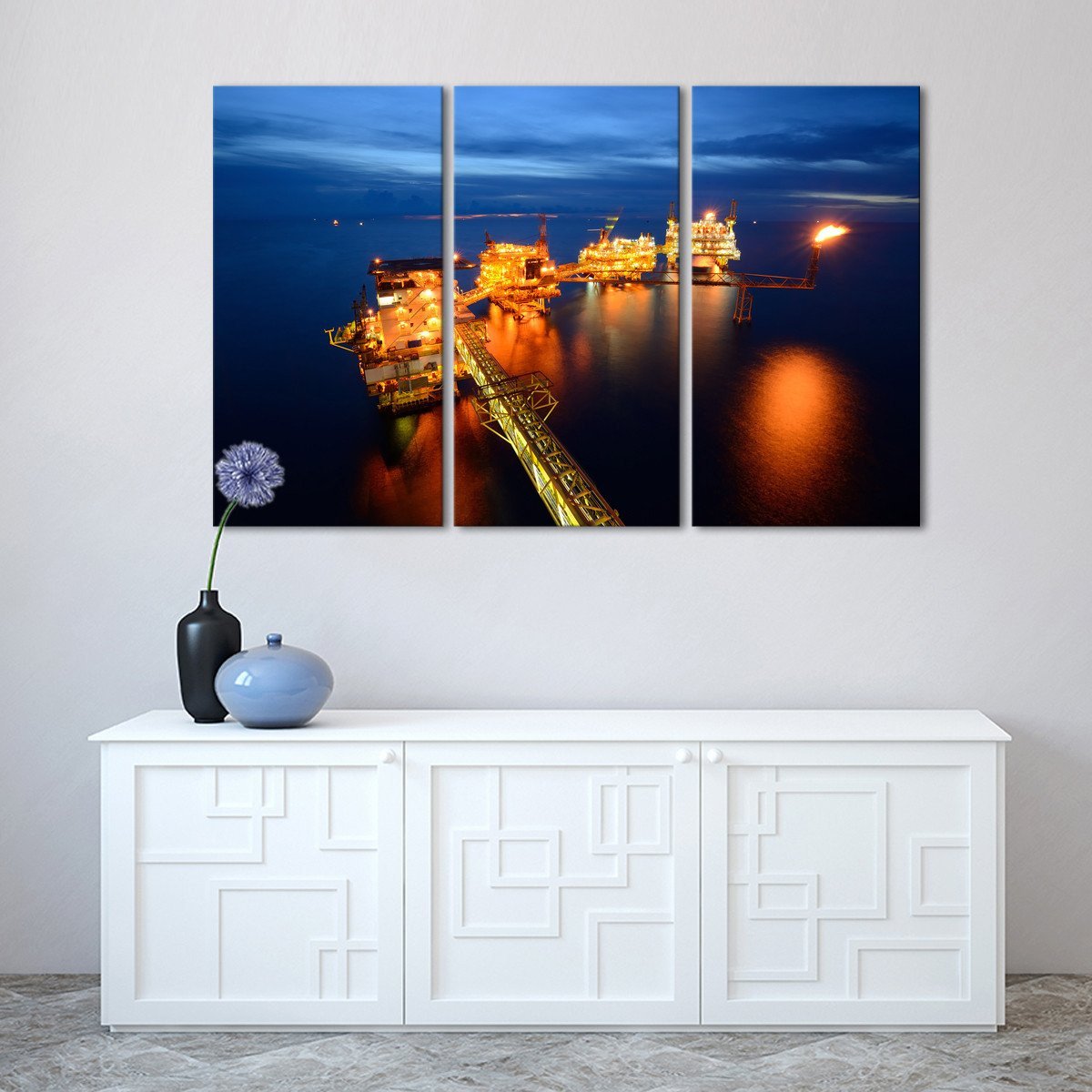Oil Rig Multi Panel Canvas Wall Art