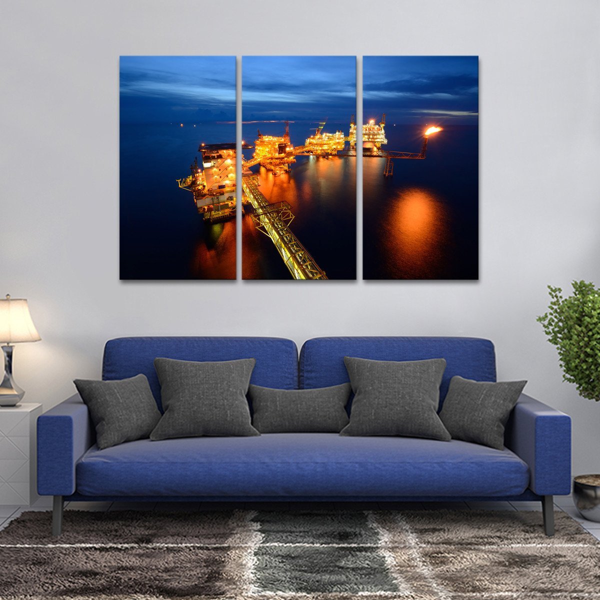 Oil Rig Multi Panel Canvas Wall Art